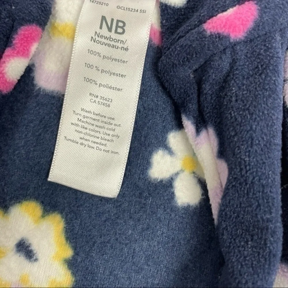 Carter’s Hoodie Jacket | Baby NB Newborn | Blue - Floral Print